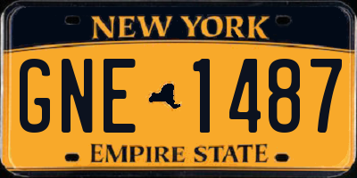 NY license plate GNE1487