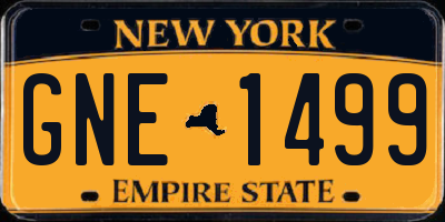 NY license plate GNE1499