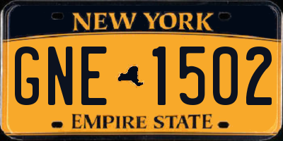 NY license plate GNE1502