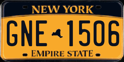 NY license plate GNE1506