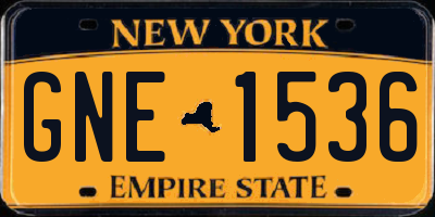 NY license plate GNE1536