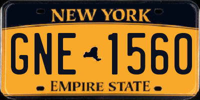 NY license plate GNE1560