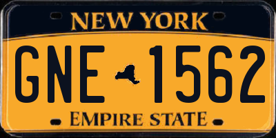NY license plate GNE1562