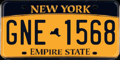NY license plate GNE1568