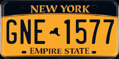 NY license plate GNE1577