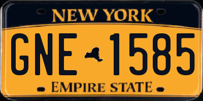 NY license plate GNE1585