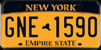 NY license plate GNE1590