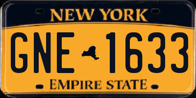 NY license plate GNE1633