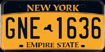 NY license plate GNE1636