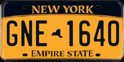 NY license plate GNE1640