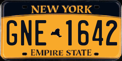 NY license plate GNE1642