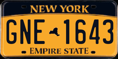 NY license plate GNE1643