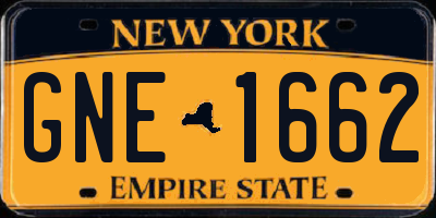 NY license plate GNE1662