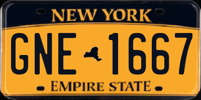 NY license plate GNE1667