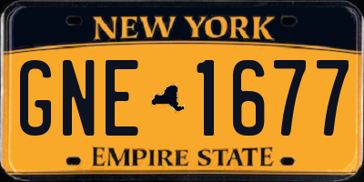 NY license plate GNE1677
