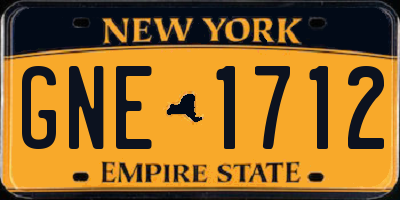 NY license plate GNE1712