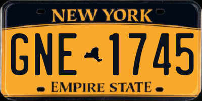 NY license plate GNE1745