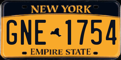 NY license plate GNE1754