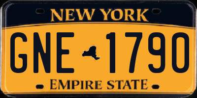 NY license plate GNE1790
