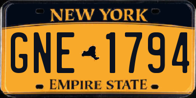 NY license plate GNE1794