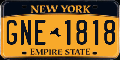 NY license plate GNE1818