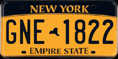 NY license plate GNE1822