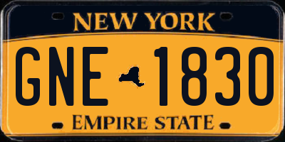 NY license plate GNE1830