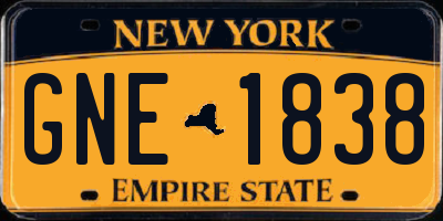 NY license plate GNE1838