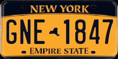 NY license plate GNE1847
