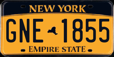 NY license plate GNE1855