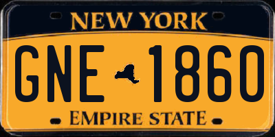 NY license plate GNE1860