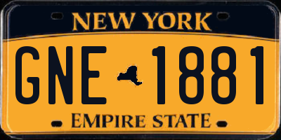 NY license plate GNE1881