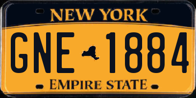 NY license plate GNE1884