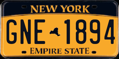 NY license plate GNE1894