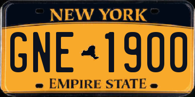 NY license plate GNE1900