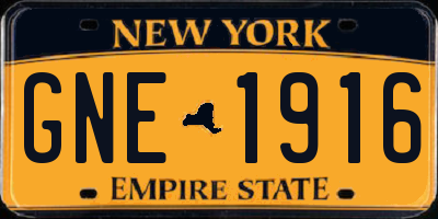 NY license plate GNE1916