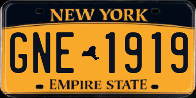 NY license plate GNE1919