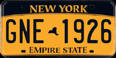 NY license plate GNE1926