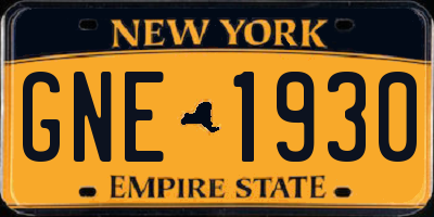 NY license plate GNE1930