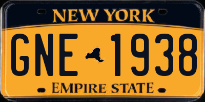NY license plate GNE1938