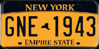NY license plate GNE1943