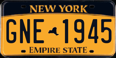 NY license plate GNE1945