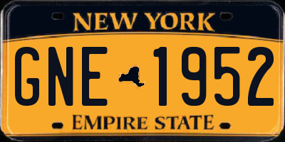 NY license plate GNE1952