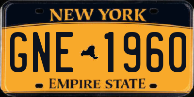 NY license plate GNE1960