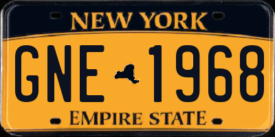 NY license plate GNE1968