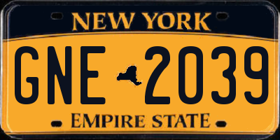 NY license plate GNE2039