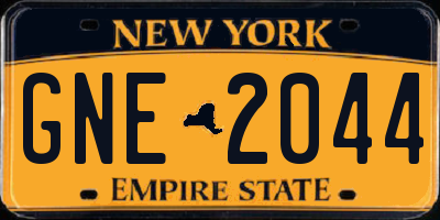 NY license plate GNE2044