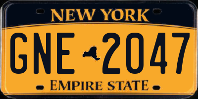 NY license plate GNE2047