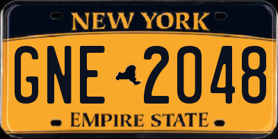 NY license plate GNE2048