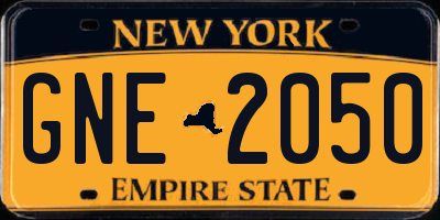 NY license plate GNE2050